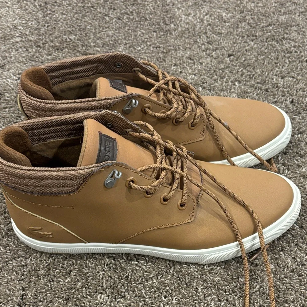 Lacoste Men's Brown High-Top Sneakers - Picture 1 of 4